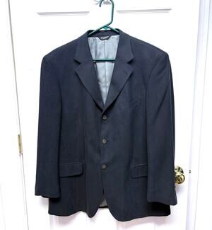 Bill Blass for Filenes Blazer, Black Silk 3 Button, Men's Size 42 S Vintage